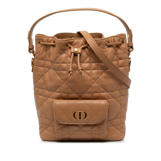 Dior Caro Bucket Small Brown Lambskin