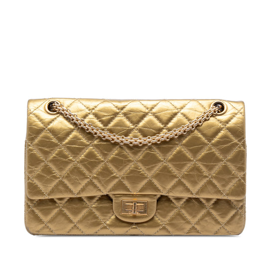 Chanel Reissue 2.55 226 Gold Aged Calfskin Gold