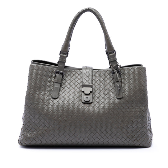 Bottega Veneta Roma Tote Medium Gray Nappa Leather
