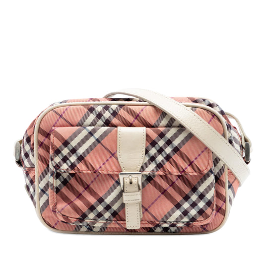 Burberry Nova Check Crossbody Red Canvas