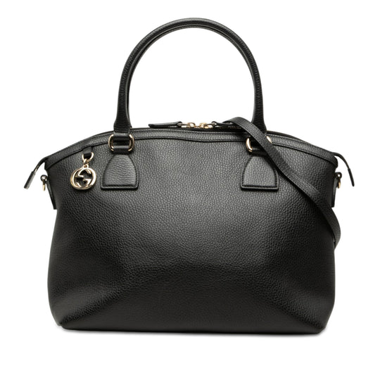 Gucci GG Charm Dome Medium Black Calfskin