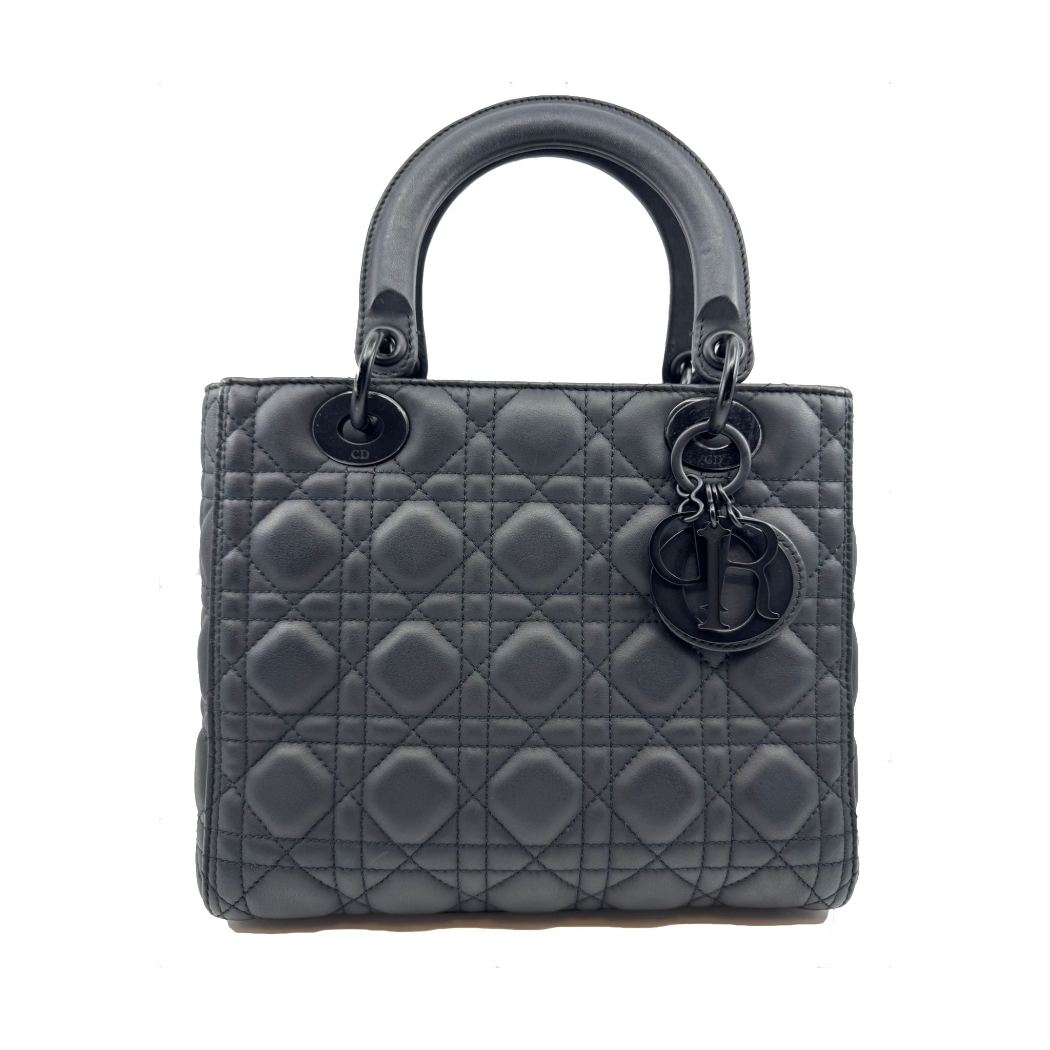 Dior Lady Dior Medium So Ultra Matte Black Lambskin