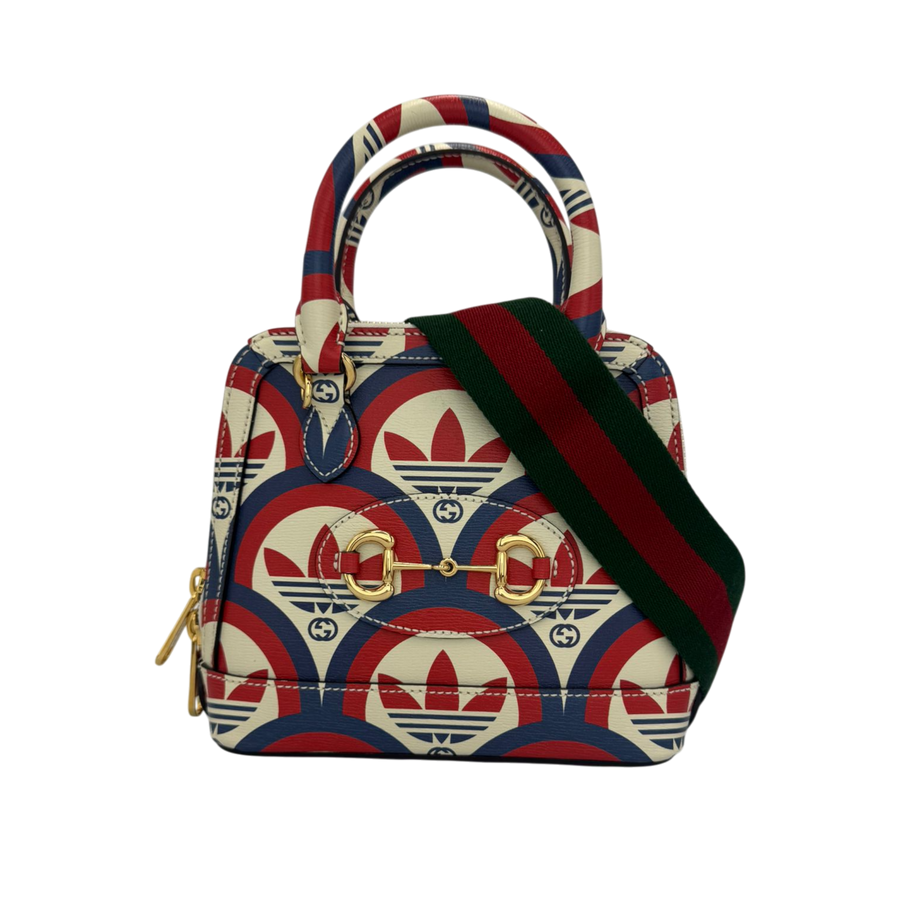 Gucci x Adidas Horsebit 1955 Top Handle Bag, Leather