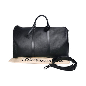 Louis Vuitton Keepall 50 Bandoulière Black Monogram Empreinte
