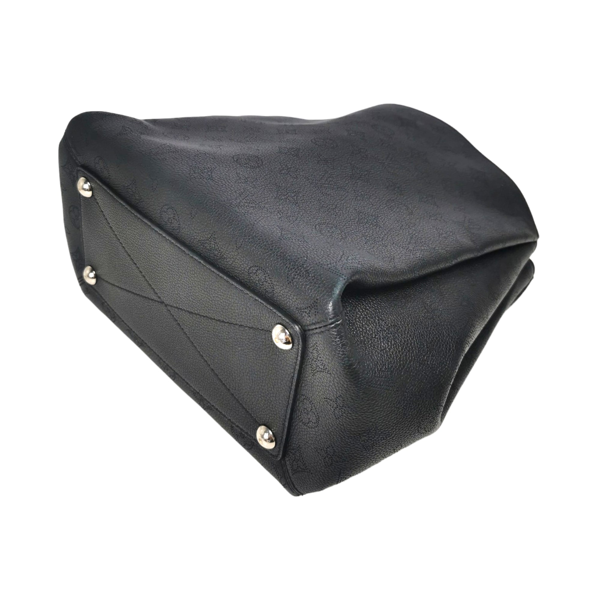 Louis Vuitton Black Monogram Mahina Leather Babylone PM Bag w/o Top Handle