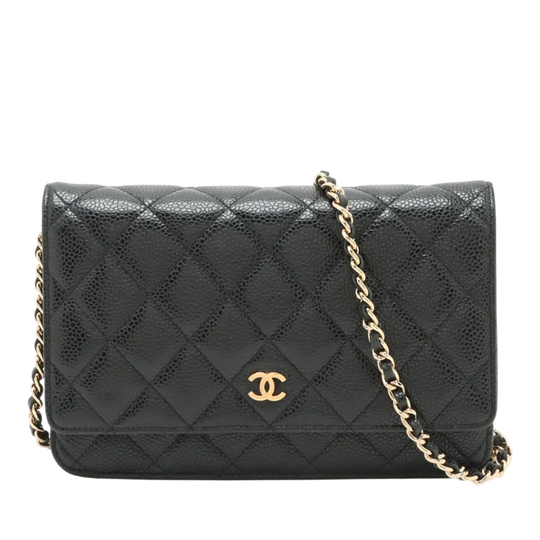 Chanel WOC Wallet on Chain Black Caviar Gold