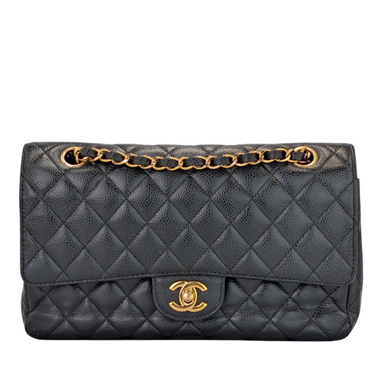 Chanel Classic Double Flap Medium Black Caviar Gold