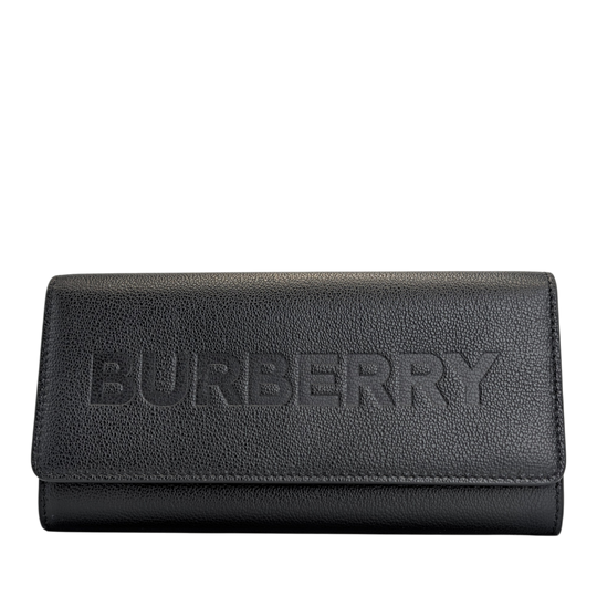 Burberry LS Porter Wallet Black Leather Silver