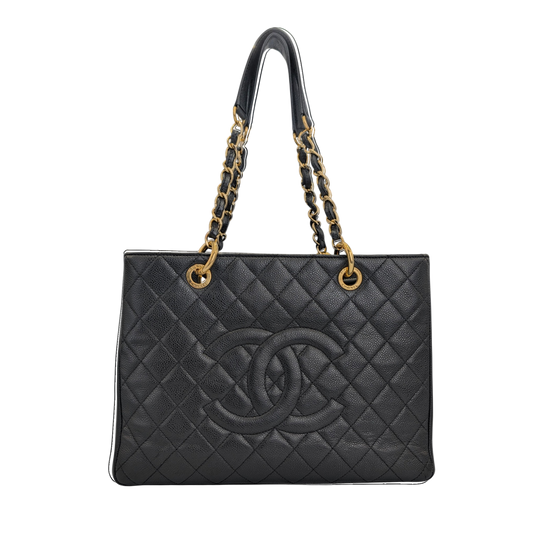 Chanel Grand Shopping Tote Black Caviar Gold