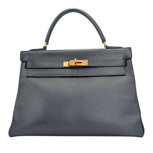 Hermès Kelly 32 Grey Courchevel Gold