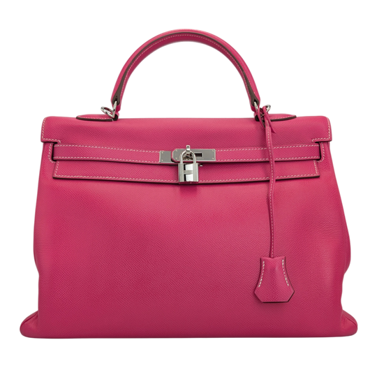 Hermès Kelly 32 Pink Courchevel Palladium