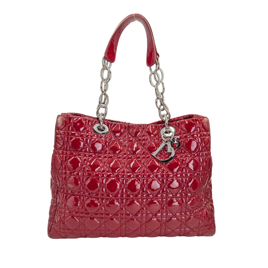 Dior Lady Dior Soft Large Red Patent Leather