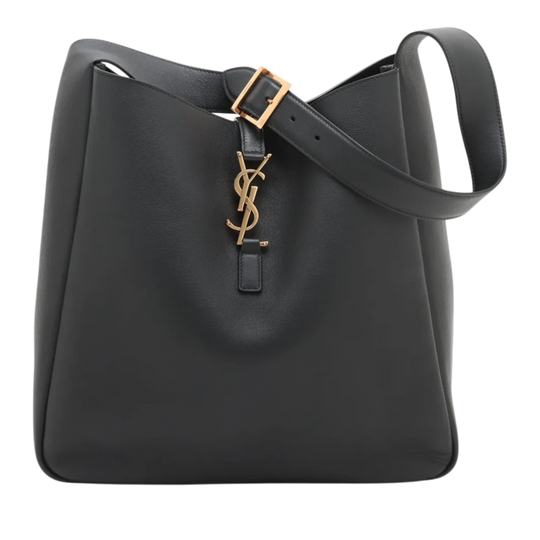Saint Laurent Le 5 à 7 Large Black Calfskin