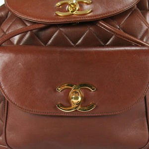 Chanel Duma Backpack Large Brown Lambskin - Secondhandbags AG
