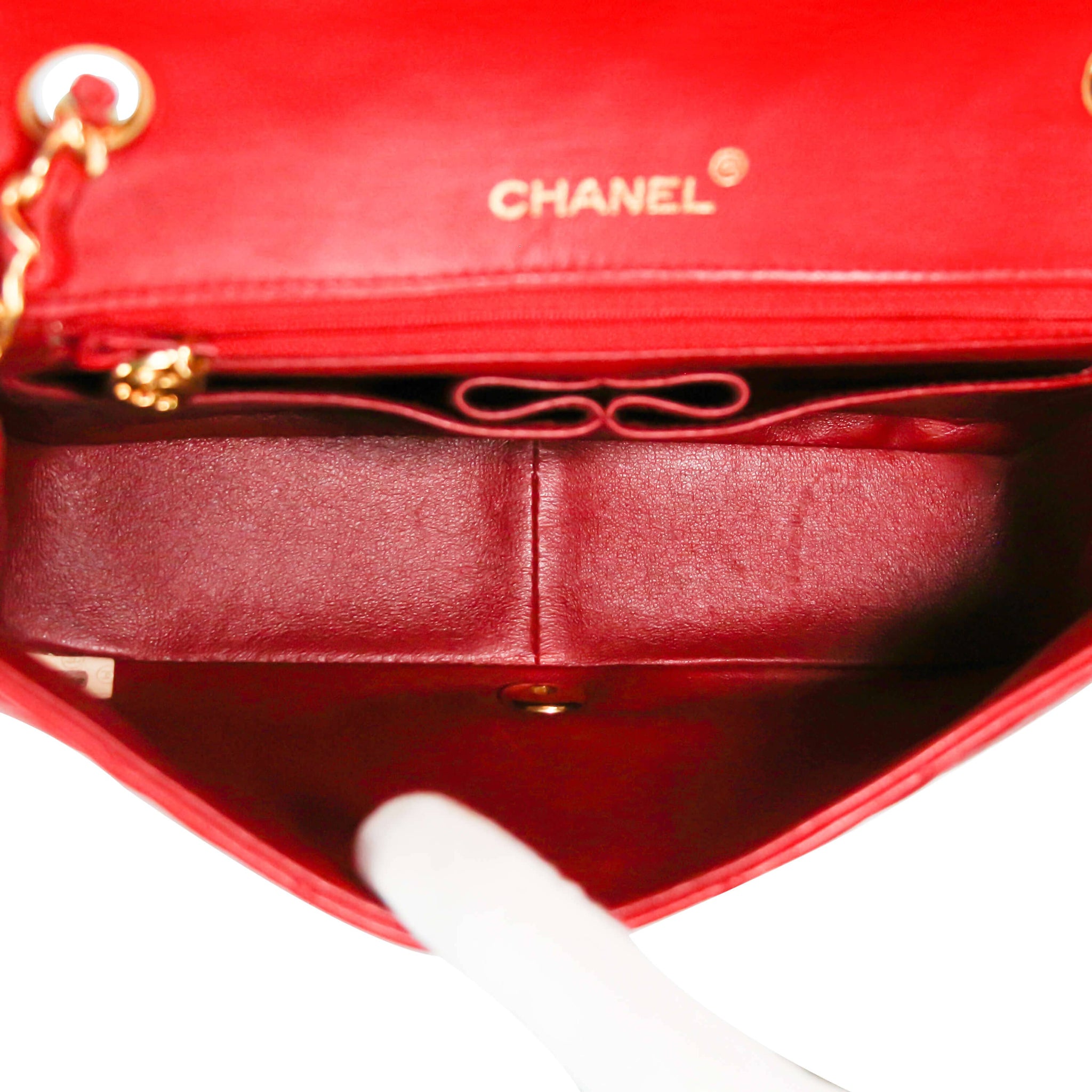 1991 Chanel Red Quilted Lambskin Vintage Medium Classic Double Flap Bag at  1stDibs
