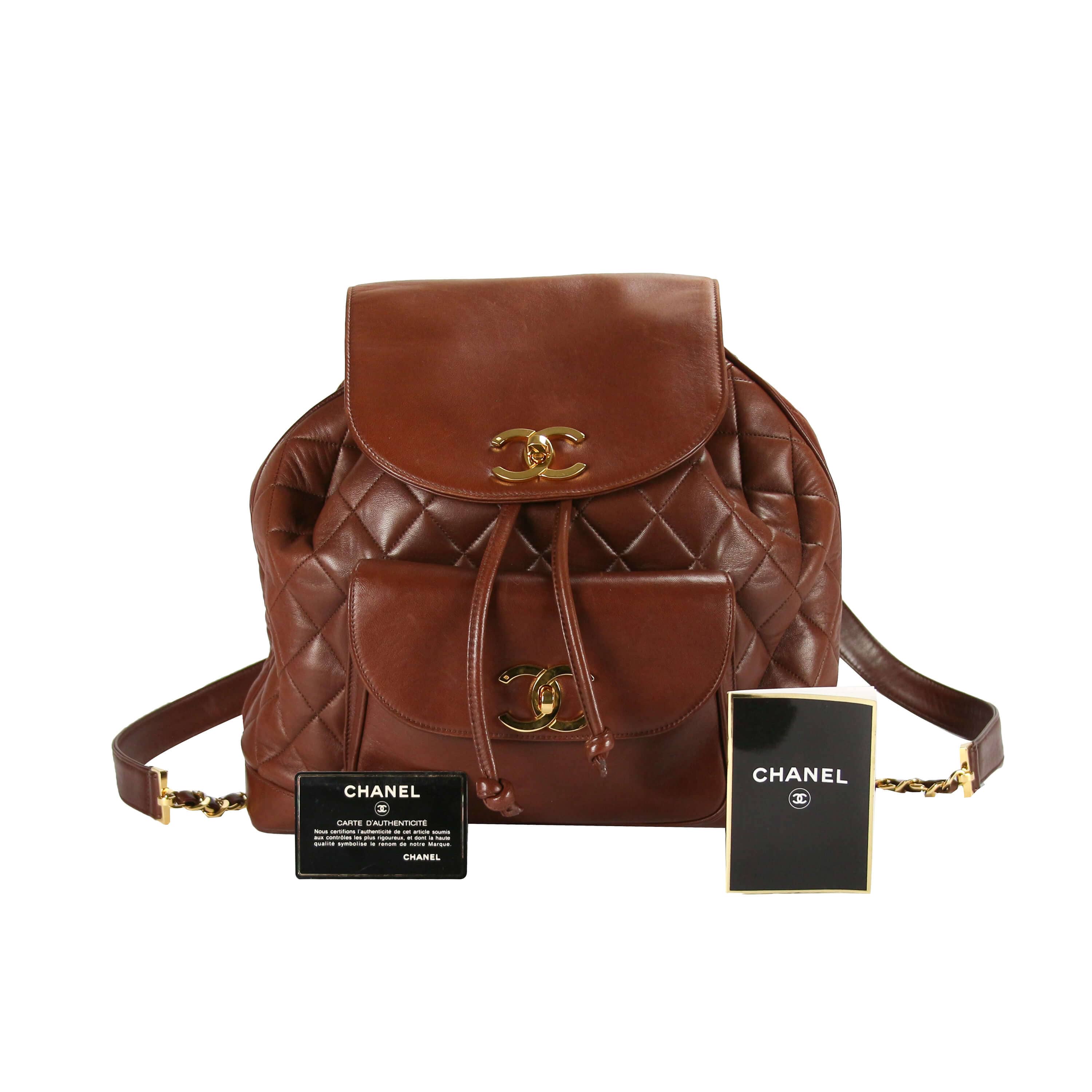 Duma leather backpack Chanel Brown in Leather - 27876721