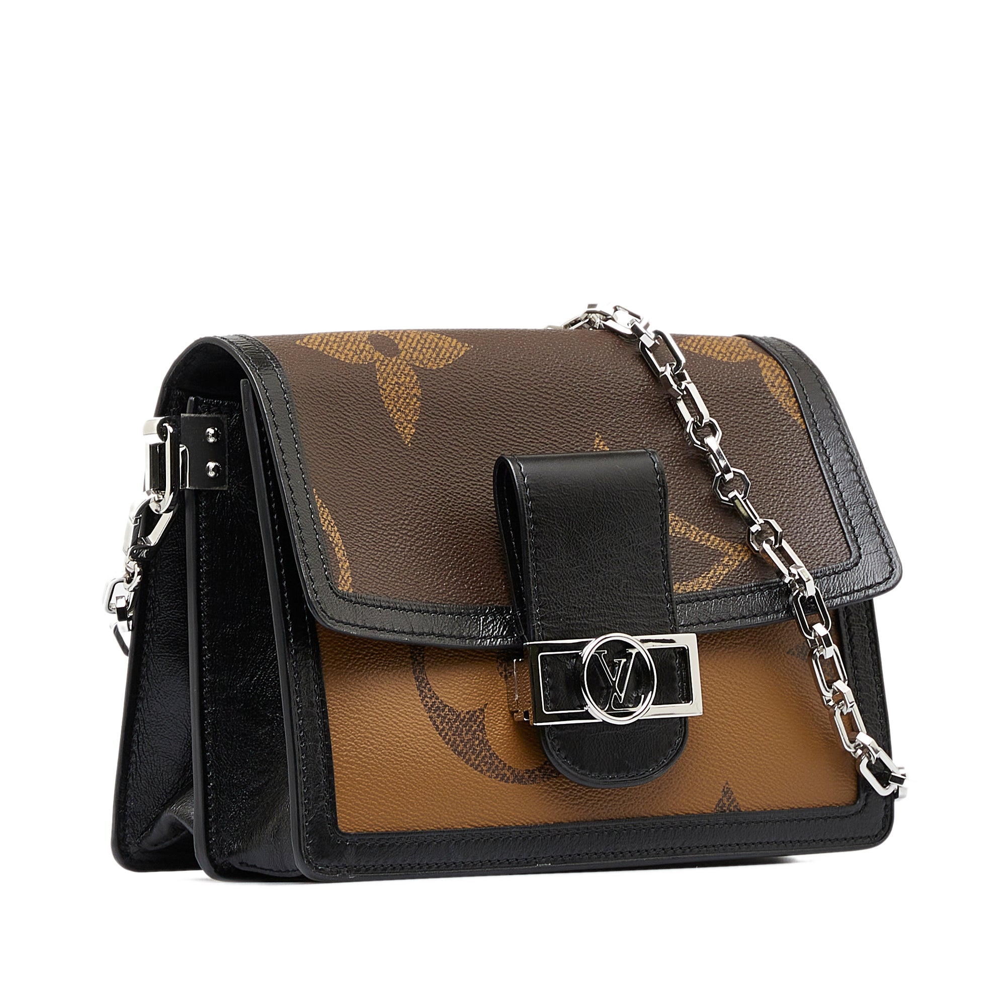 Louis Vuitton Brown Monogram Reverse mm Dauphine Shoulder Bag