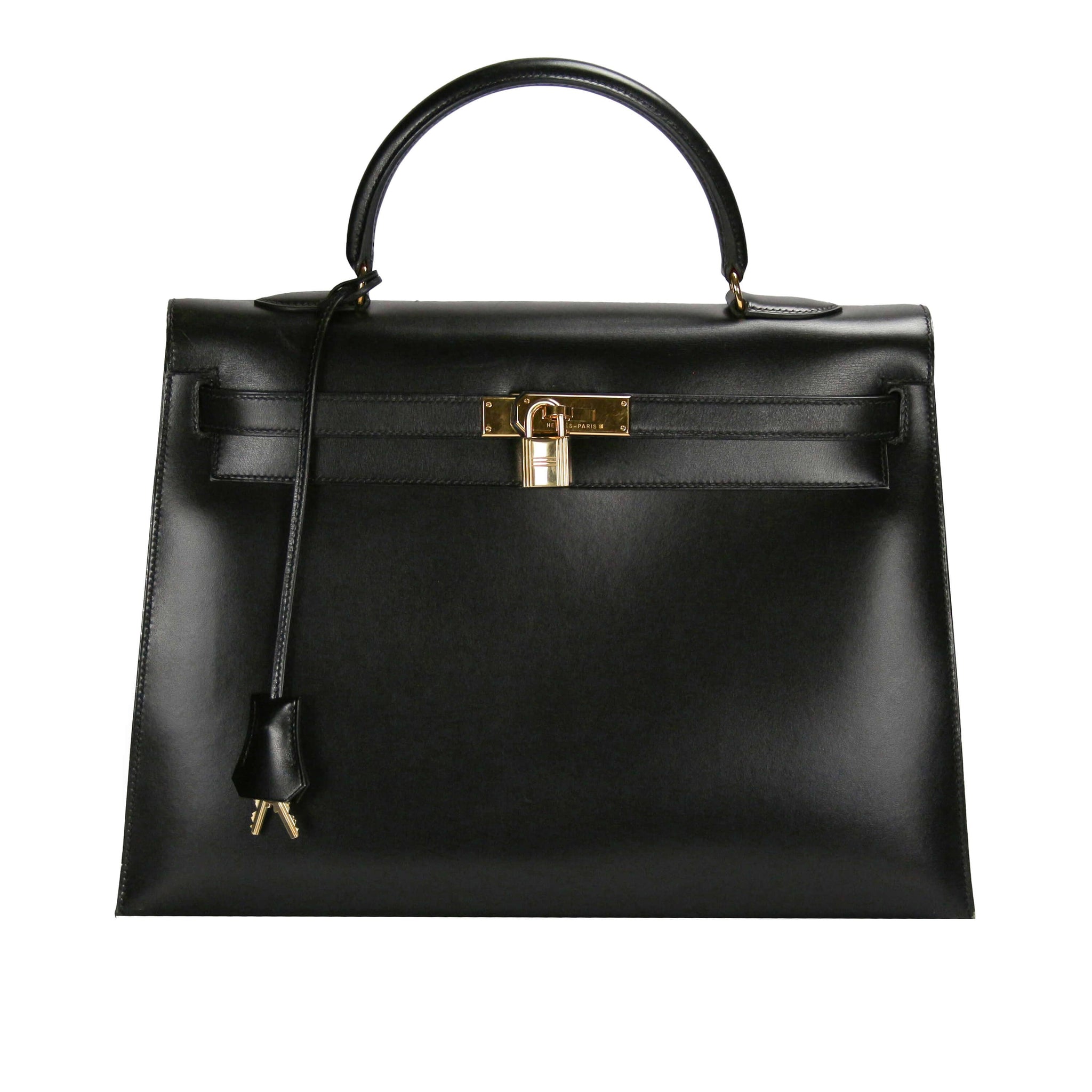 Hermès Kelly 35 Black Boxcalf Gold - Secondhandbags AG