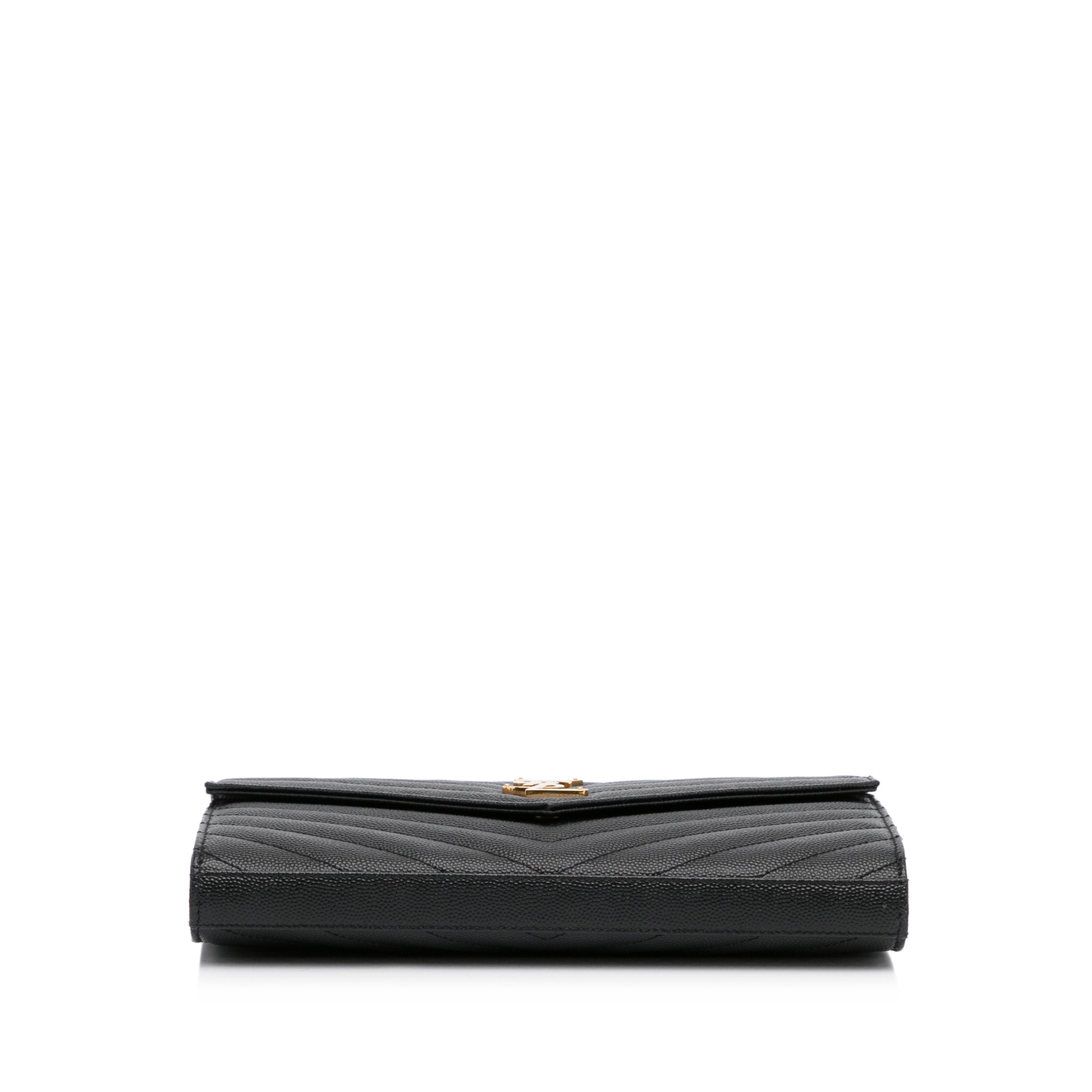 Yves Saint Laurent Envelope Wallet On Chain Black