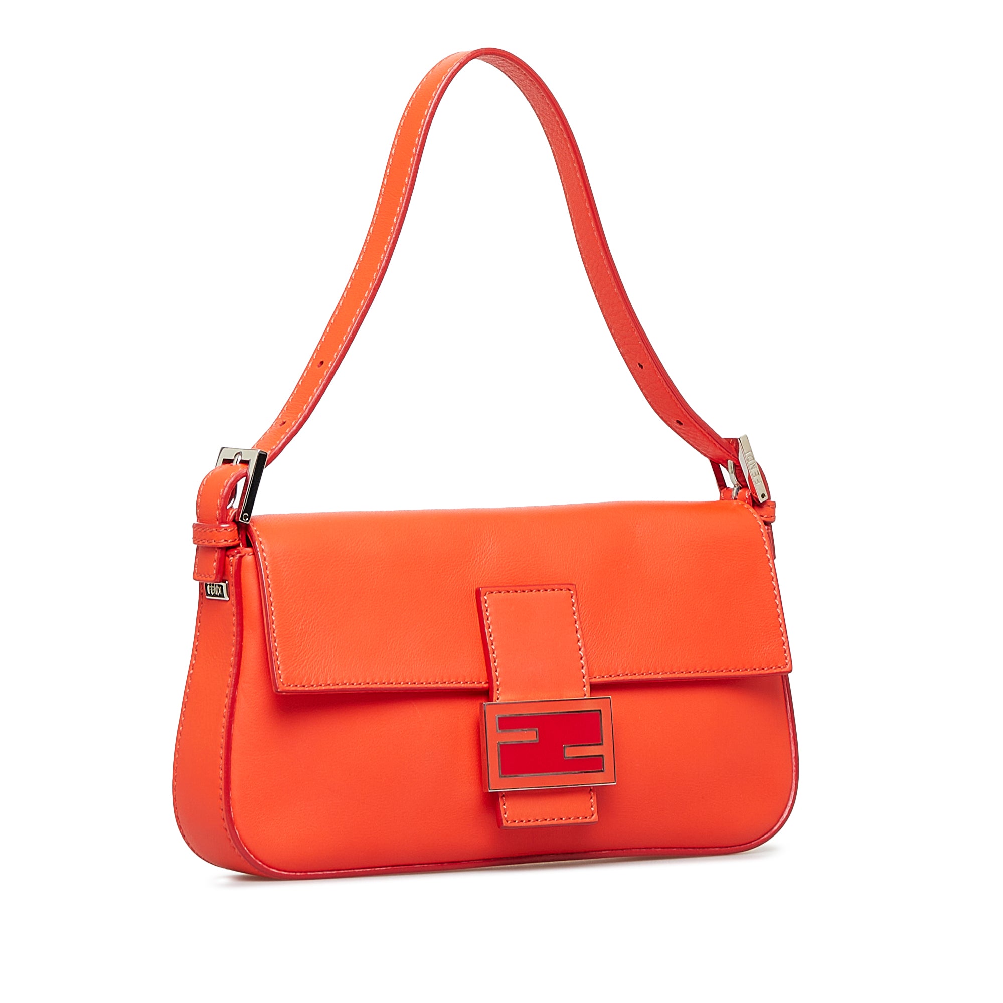 Fendi Convertible Baguette Orange Leather