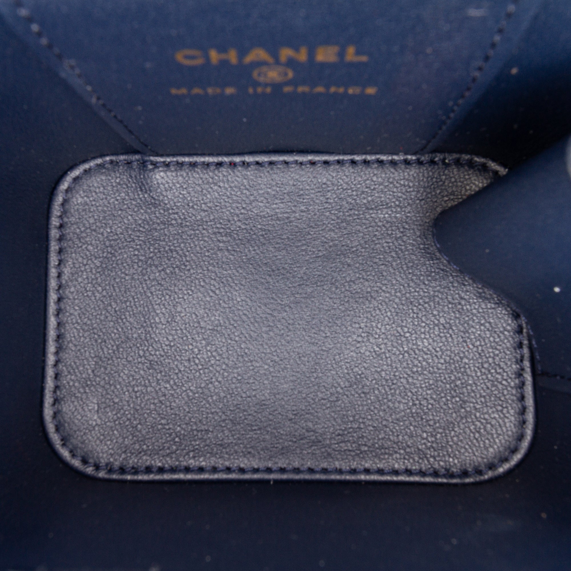 Chanel Top Handle Vanity Bag Small Blue Lambskin Gold