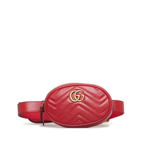 Gucci GG Marmont Belt Bag Red Matelassé
