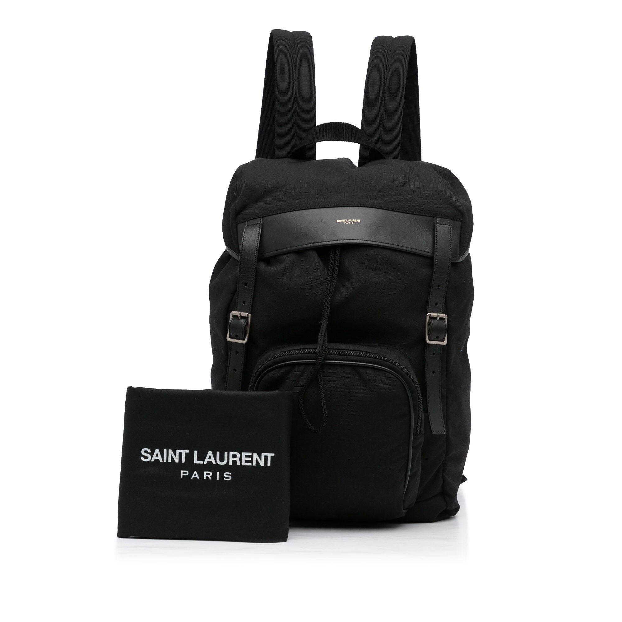 Yves Saint Laurent Utilitarian Hunting Backpack Black Canvas
