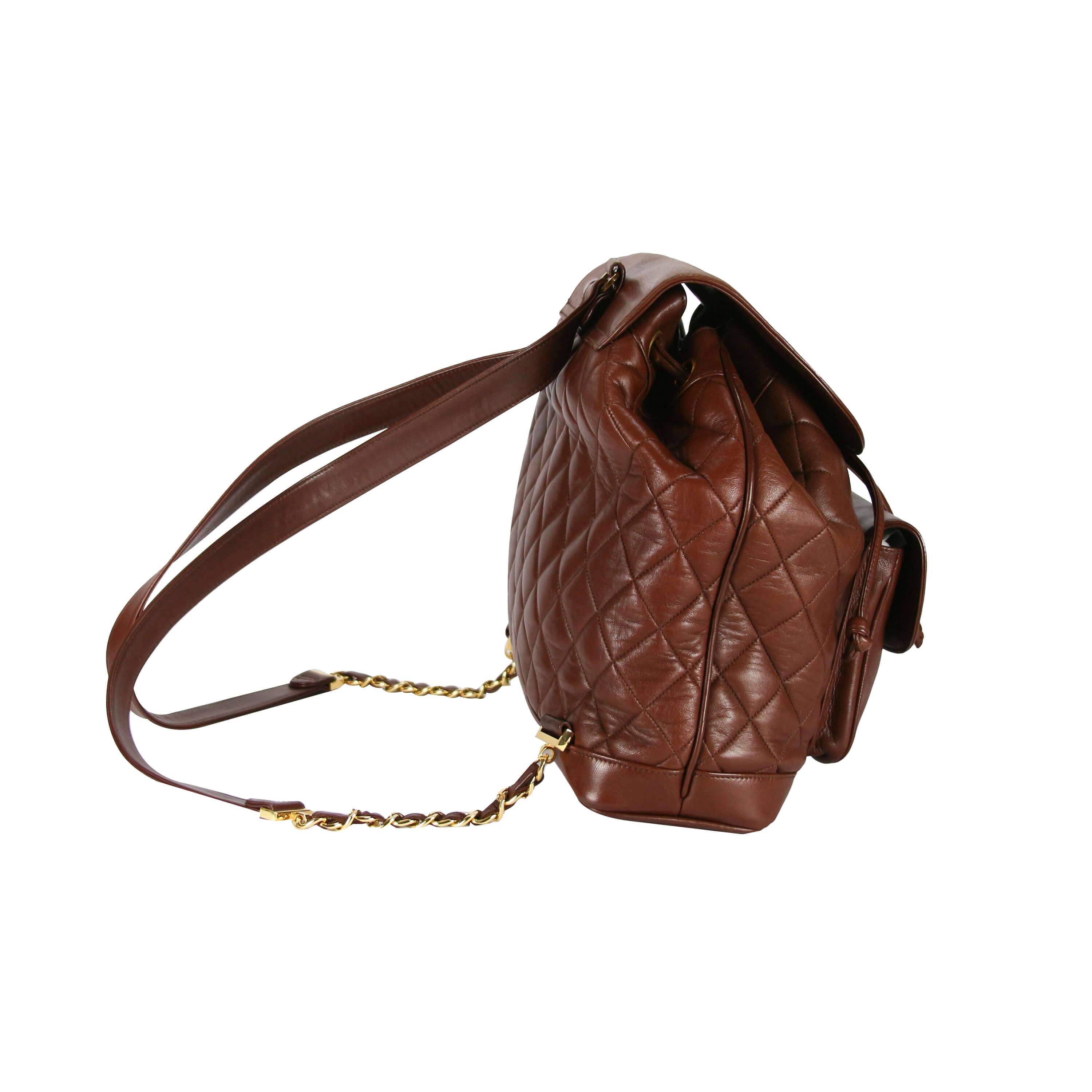 brown chanel backpack vintage