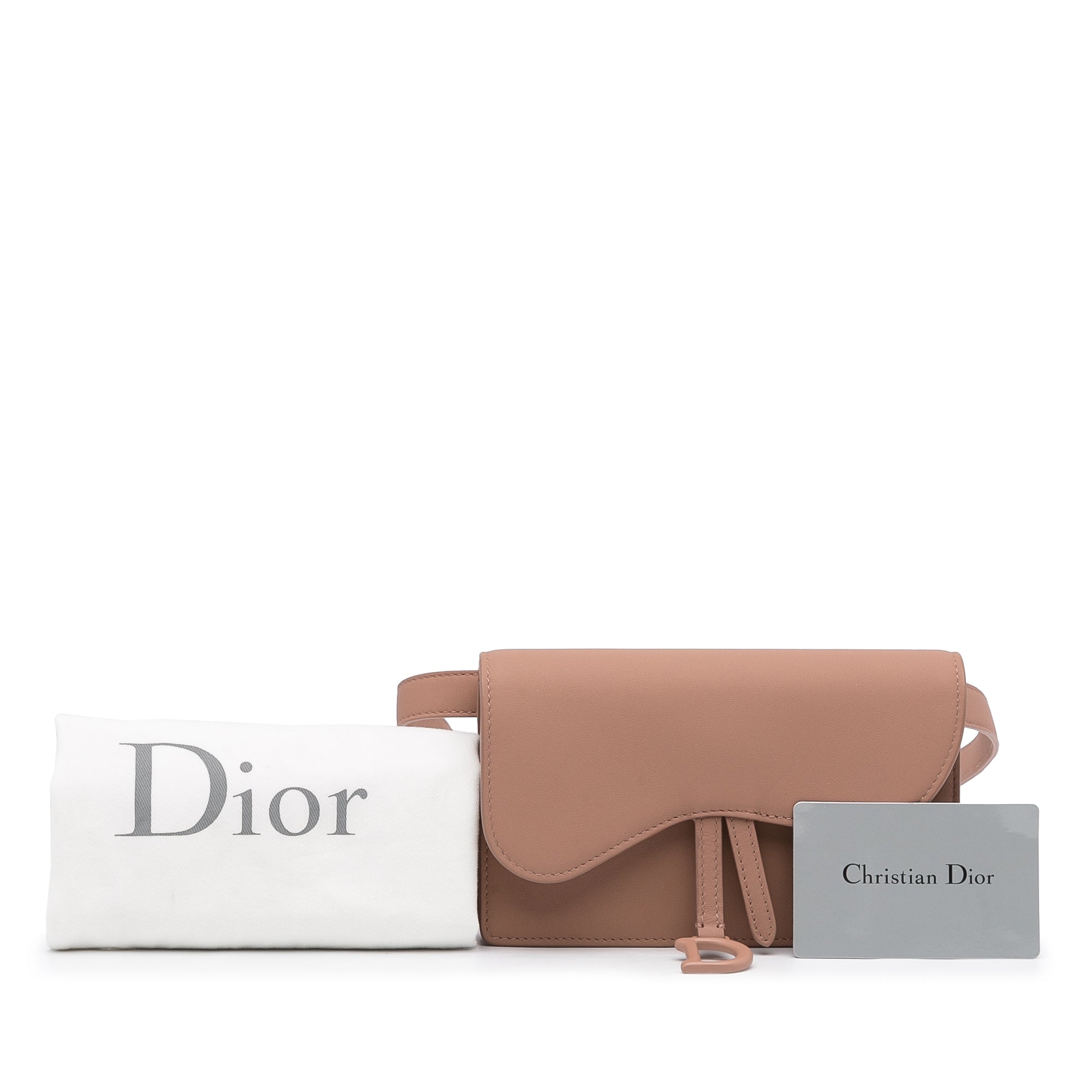 Dior Saddle Belt Pouch Light Brown Smooth Leather