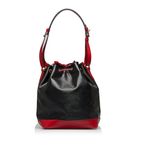 LOUIS VUITTON Shoulder Bag Epi Petit Noe Leather Red x Black Women's