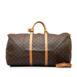 Louis Vuitton Keepall 45 Bandouliere Monogram Canvas Brown Leather