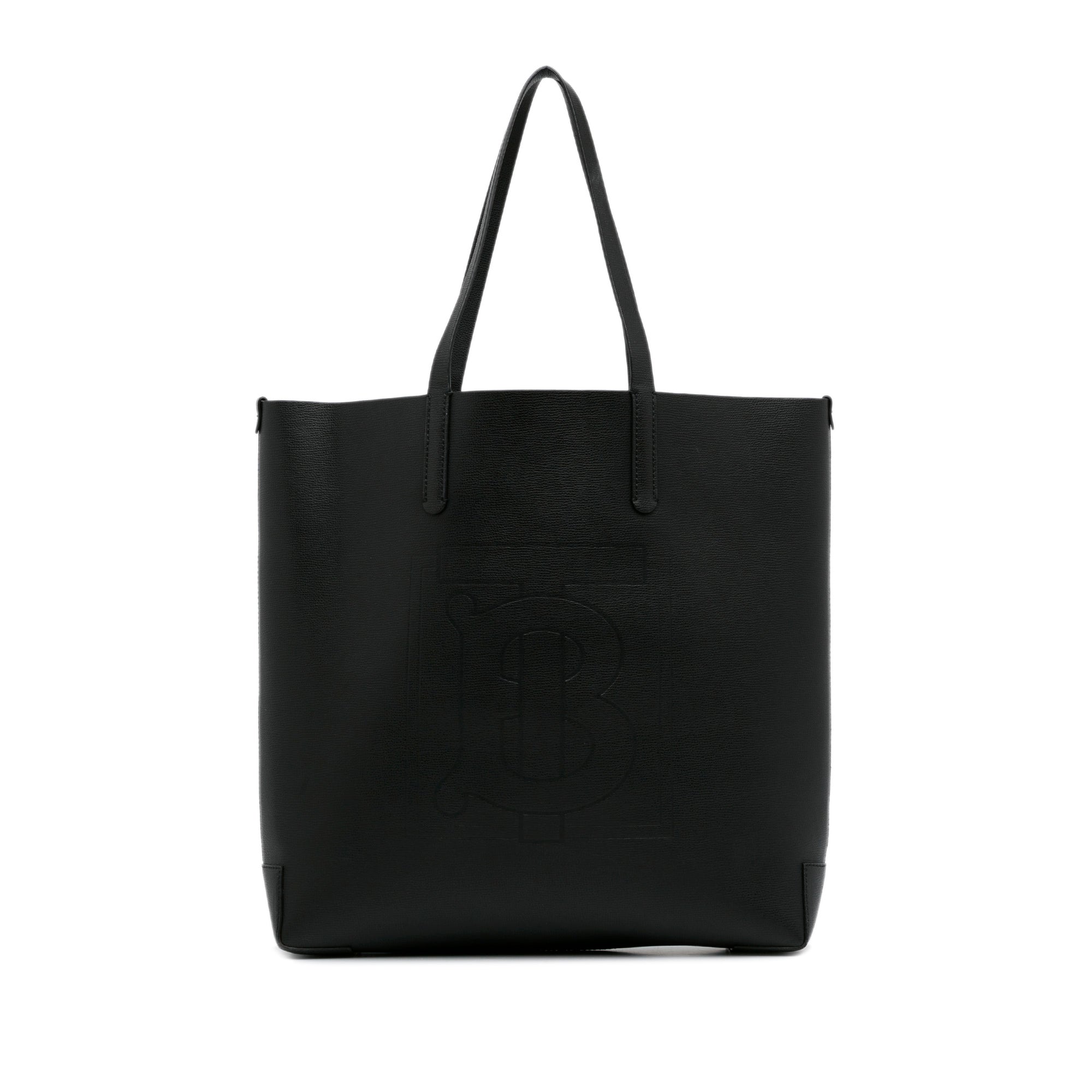 Burberry Black House Check Canvas and Leather Bridle Hepburn Tote Burberry