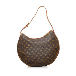 LOUIS VUITTON Croissant Monogram Shoulder Bag Canvas Brown Women's