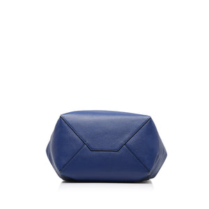 Celine Phantom Cabas Tote in Blue Grained Calf Leather.