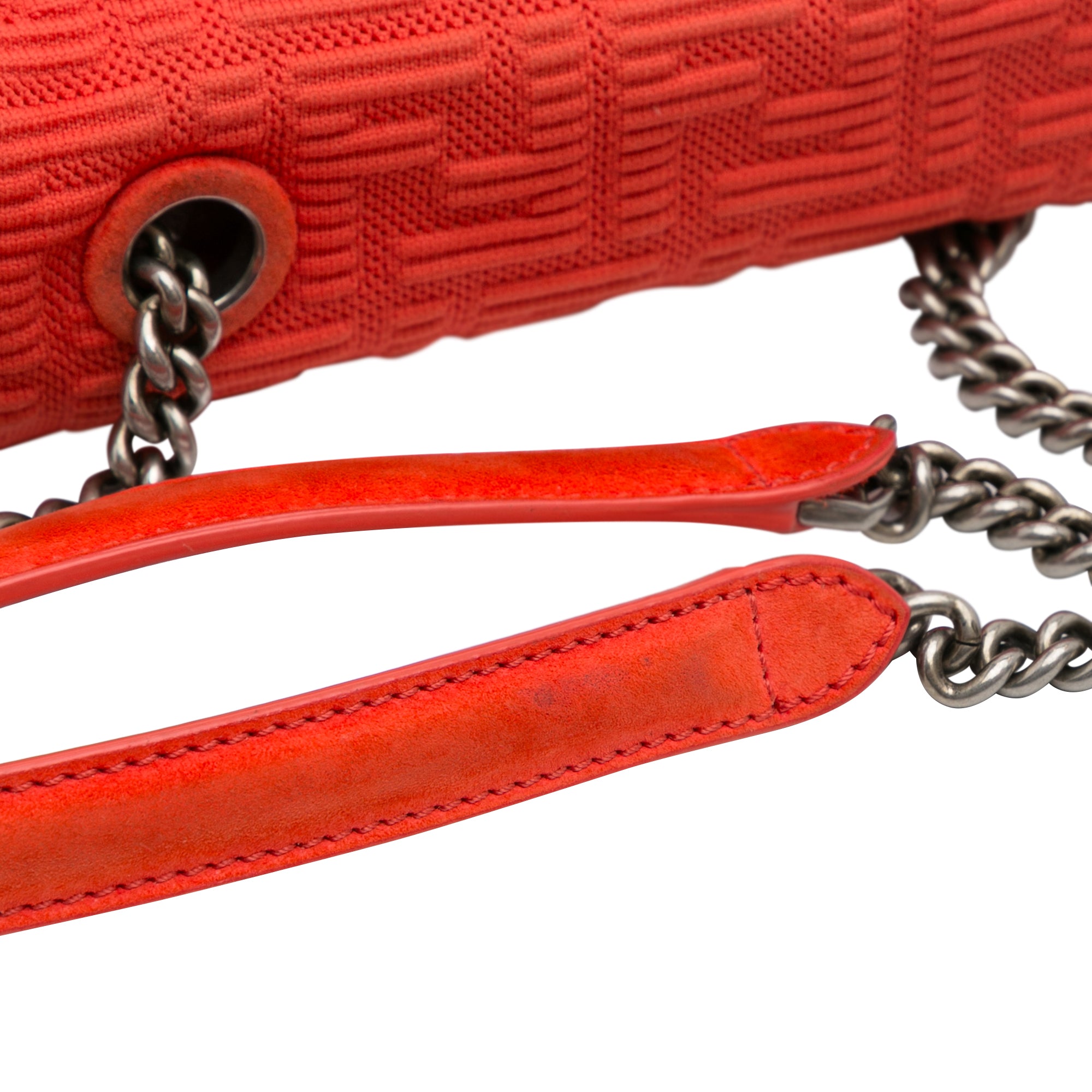 Fendi Chain Baguette Medium Red Nylon Canvas