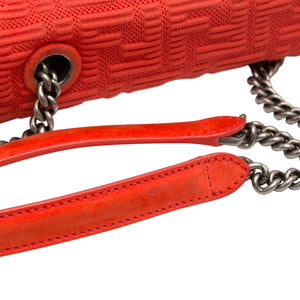 Fendi Chain Baguette Medium Red Nylon Canvas