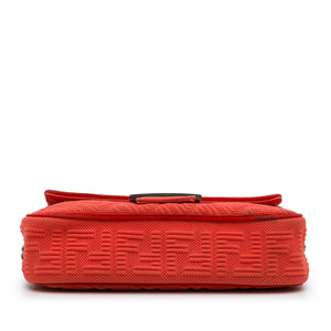 Fendi Chain Baguette Medium Red Nylon Canvas