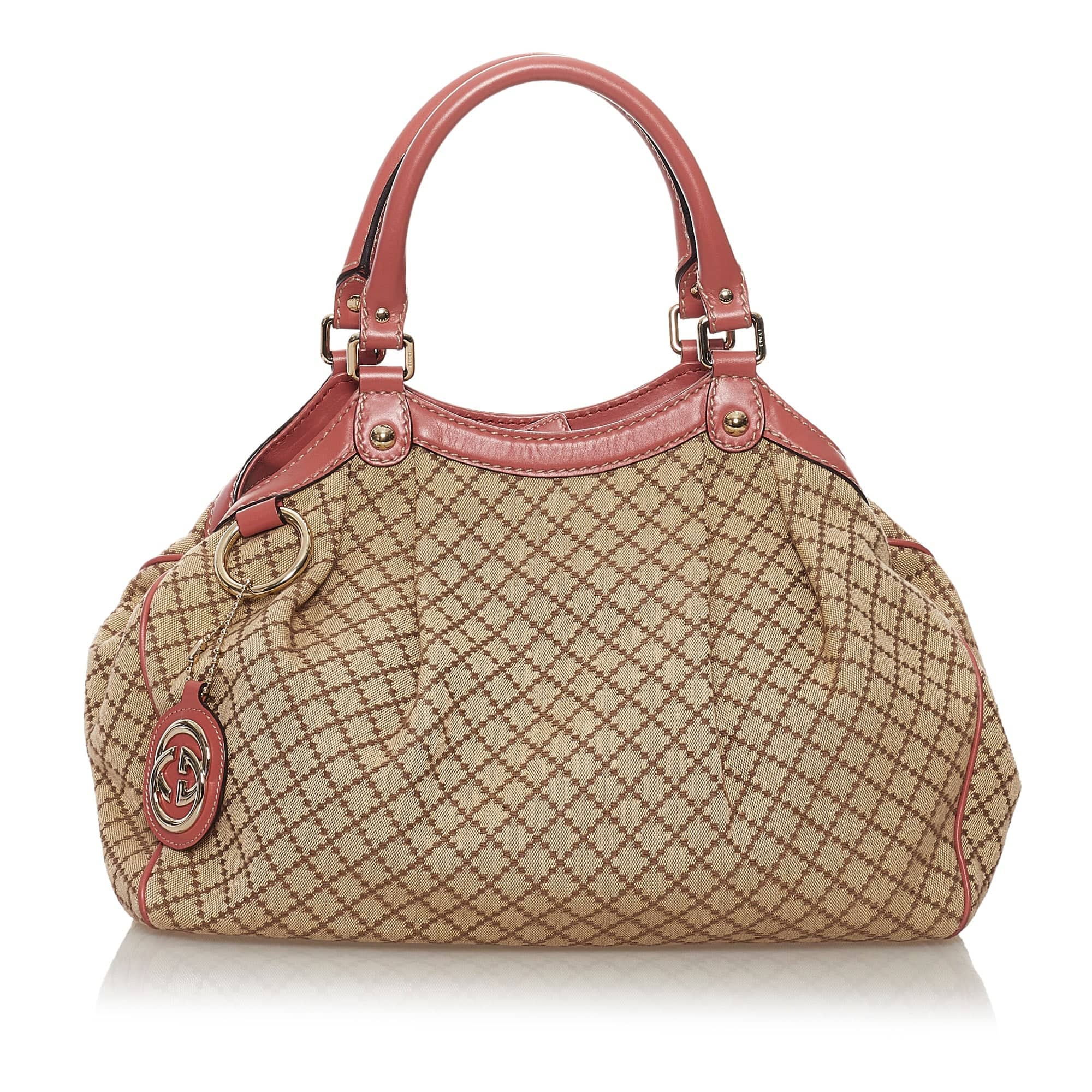 Gucci brown diamante canvas shoulder bag Clearance