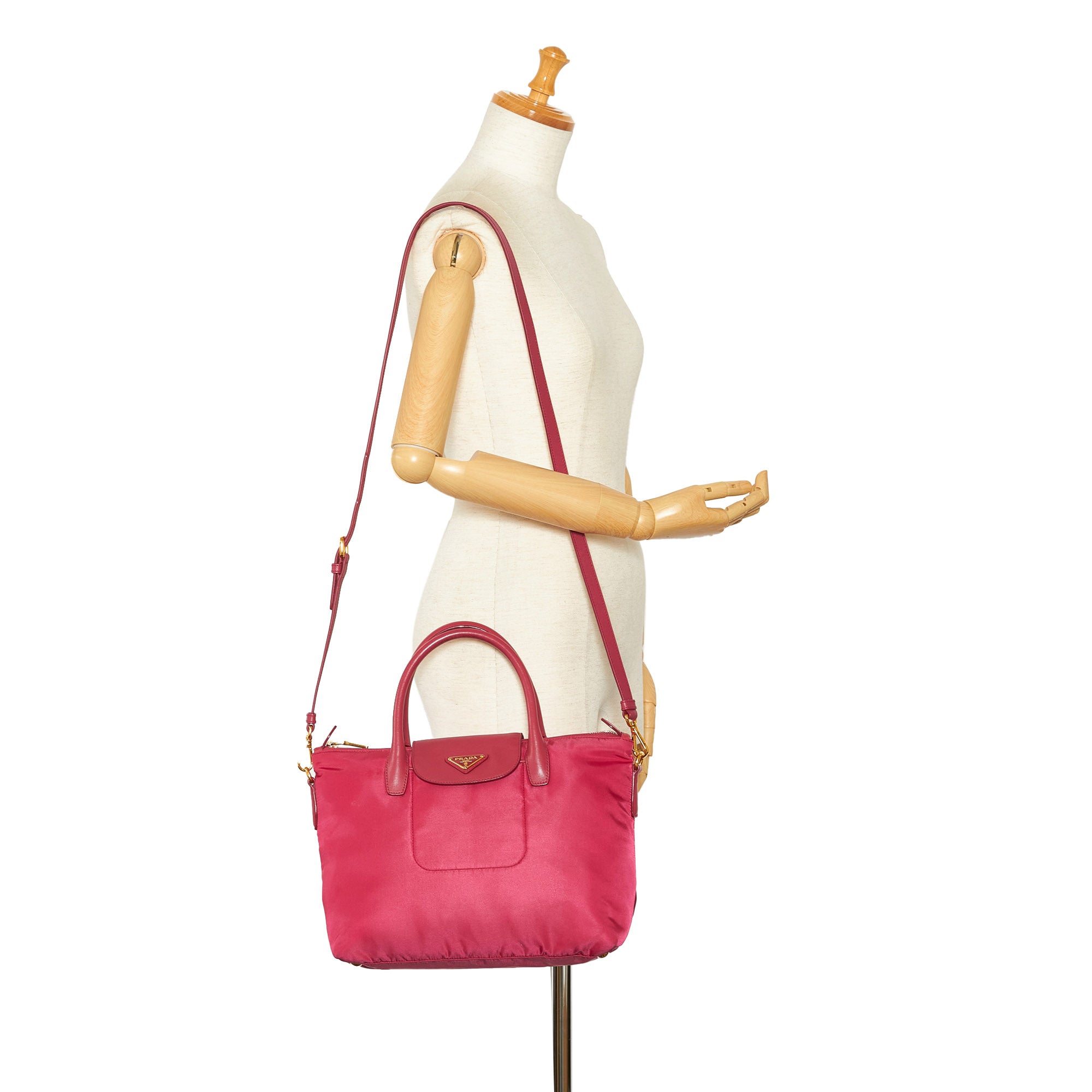 Prada Tessuto Handbag Red Nylon Canvas
