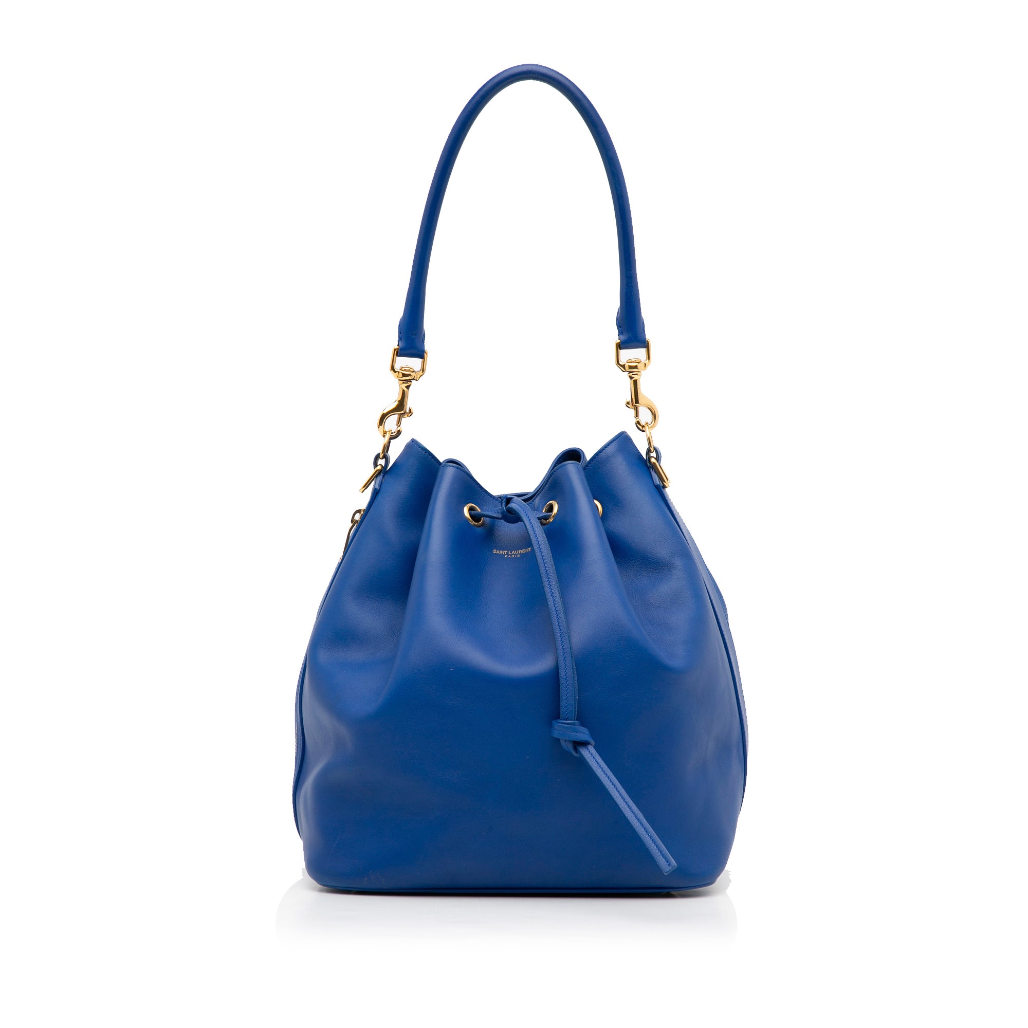 Yves Saint Laurent Blue Chevron Quilted Leather Classic Baby