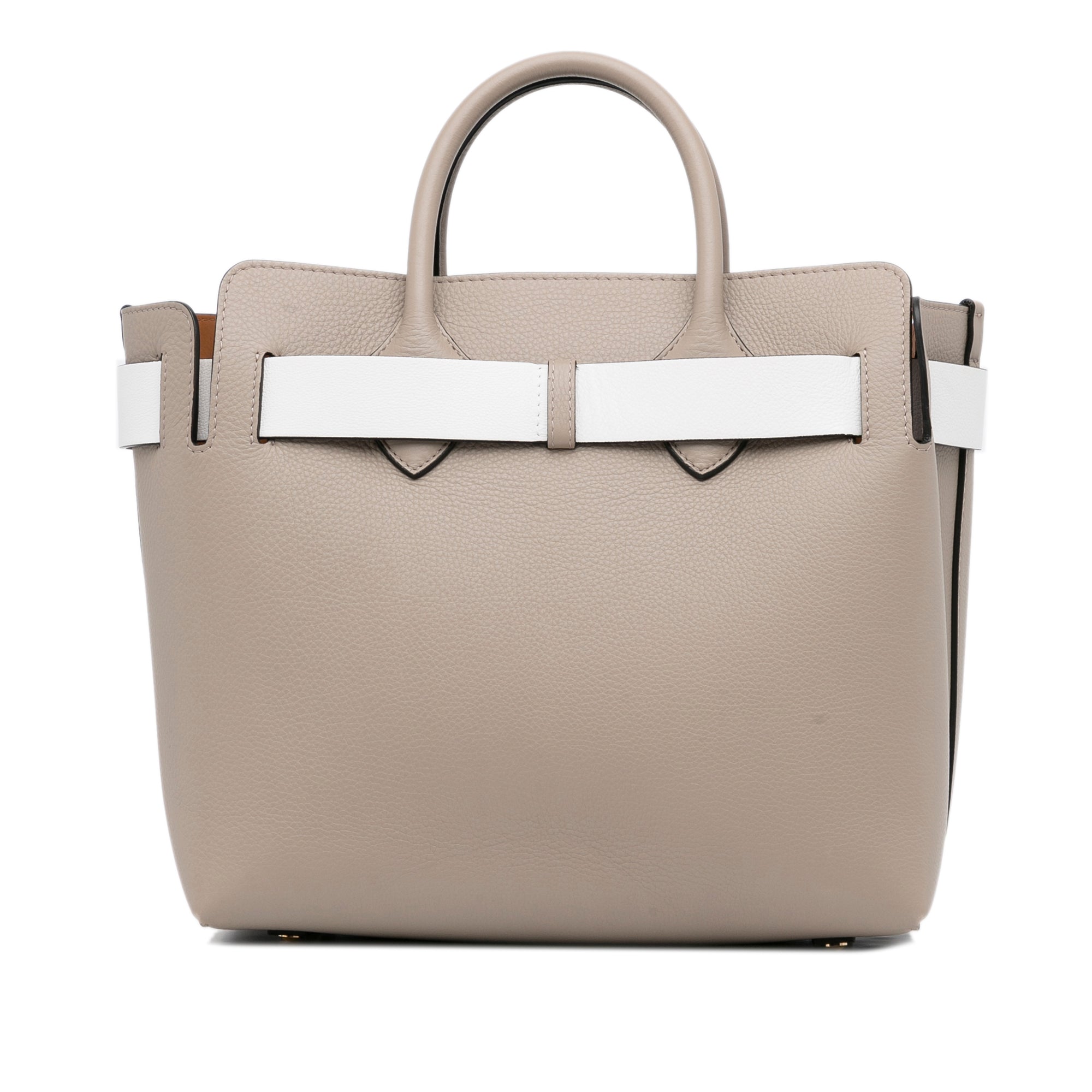 Burberry Belt Handbag Medium Light Brown Leather
