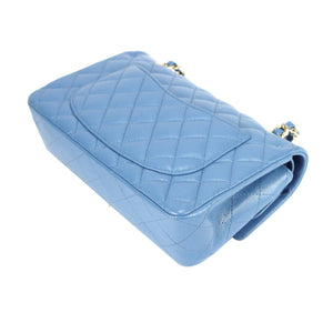 Chanel Classic Double Flap Small Blue Caviar Light Gold
