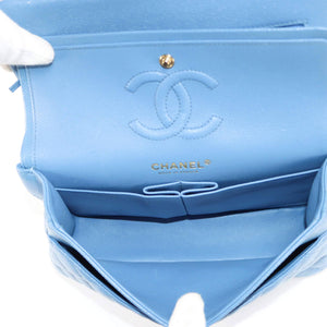 Chanel Classic Double Flap Small Blue Caviar Light Gold