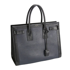 Yves Saint Laurent Sac De Jour Large Black and Blue Leather - Secondhandbags AG