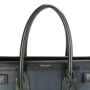 Yves Saint Laurent Sac De Jour Large Black and Blue Leather - Secondhandbags AG