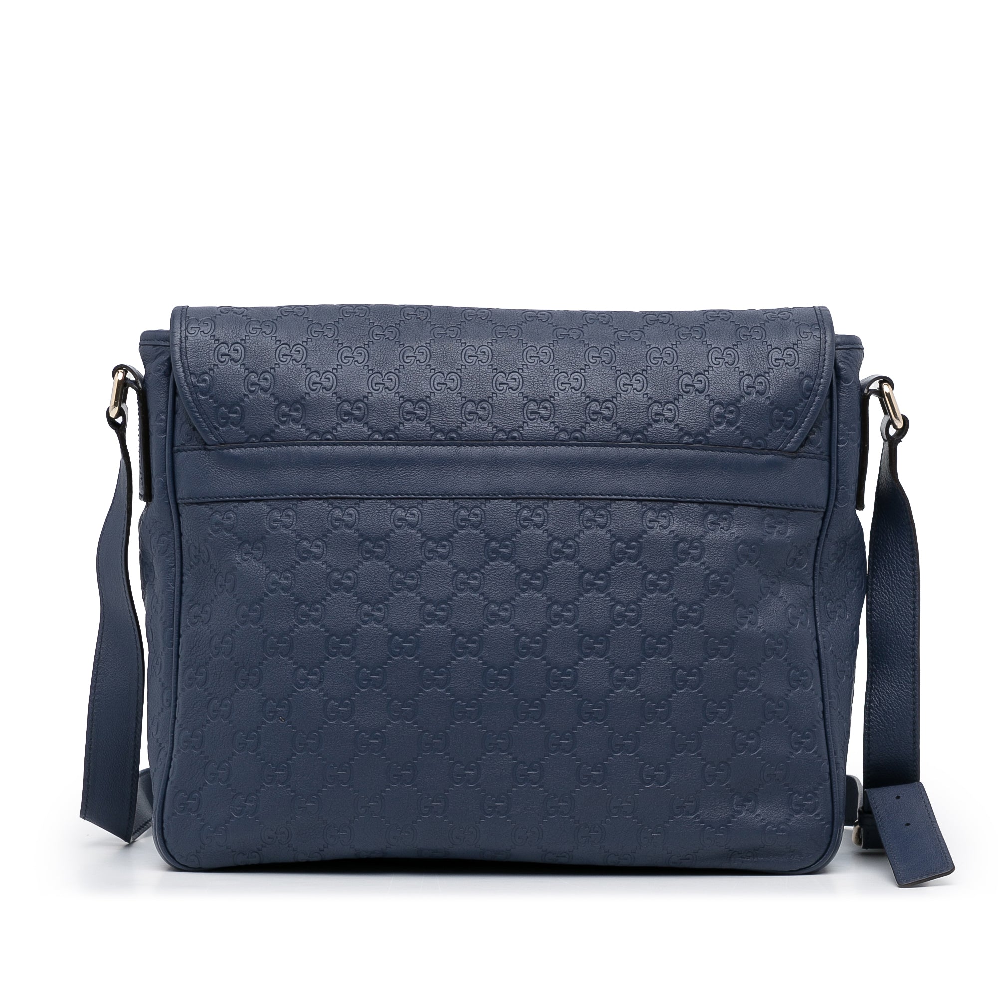 Gucci Messenger Bag Blue Guccisima Embossed Leather