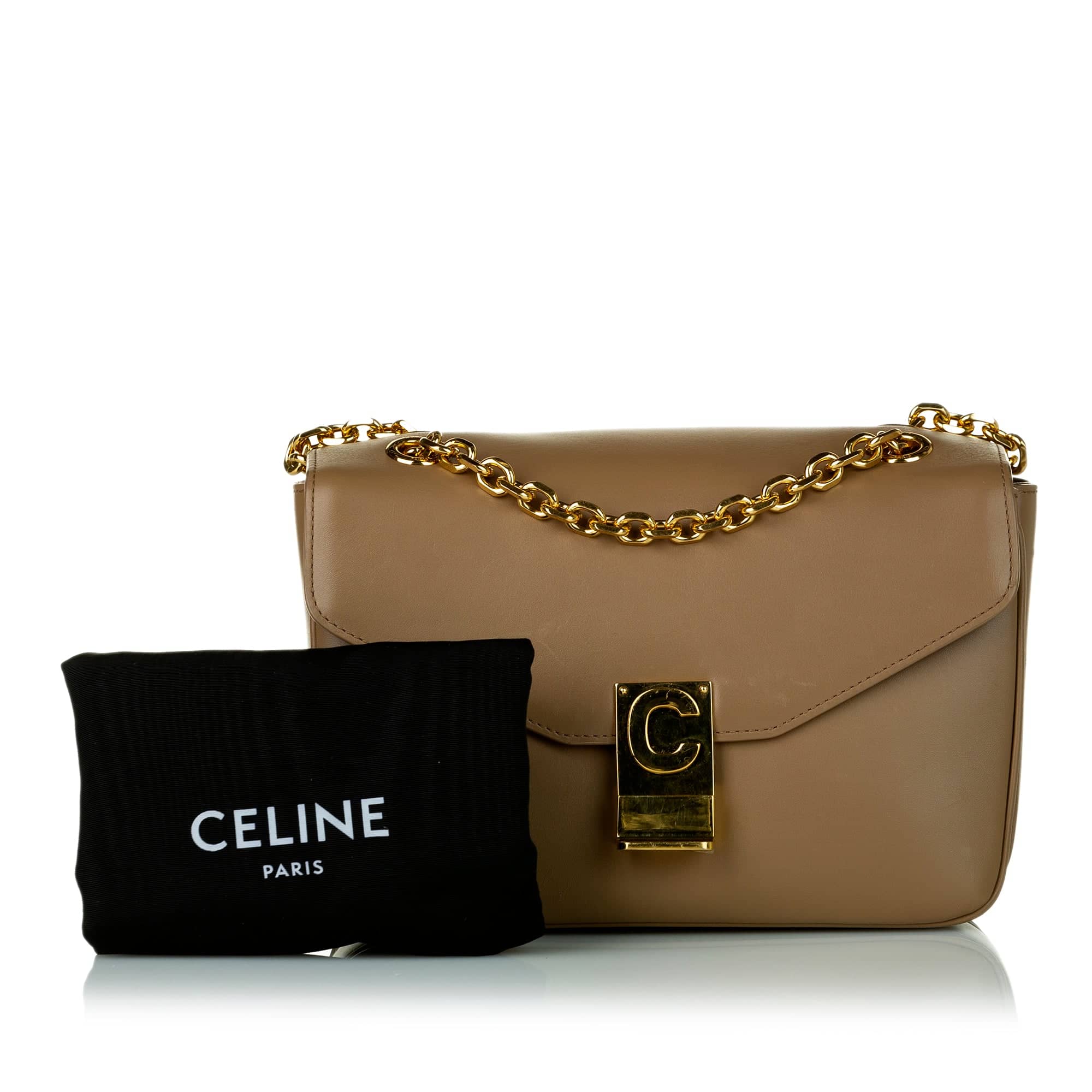 Celine Leather C Wallet on Chain Crossbody Bag