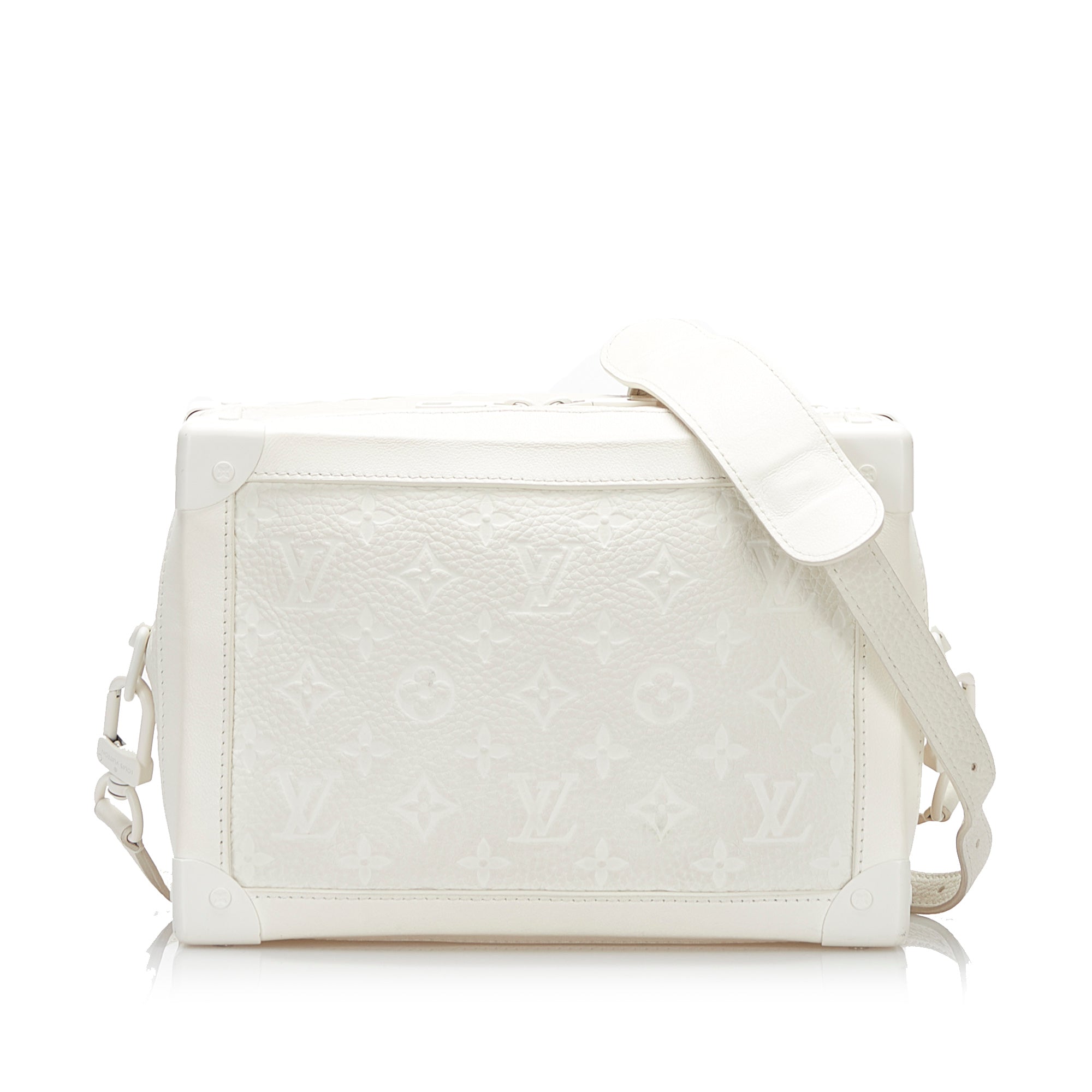 Louis Vuitton Soft Trunk Shoulder Bag in White Leather
