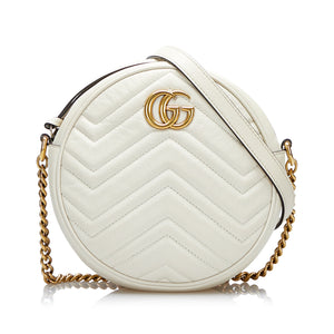 Gucci Mini GG Marmont Round Shoulder Bag Gold (550154)