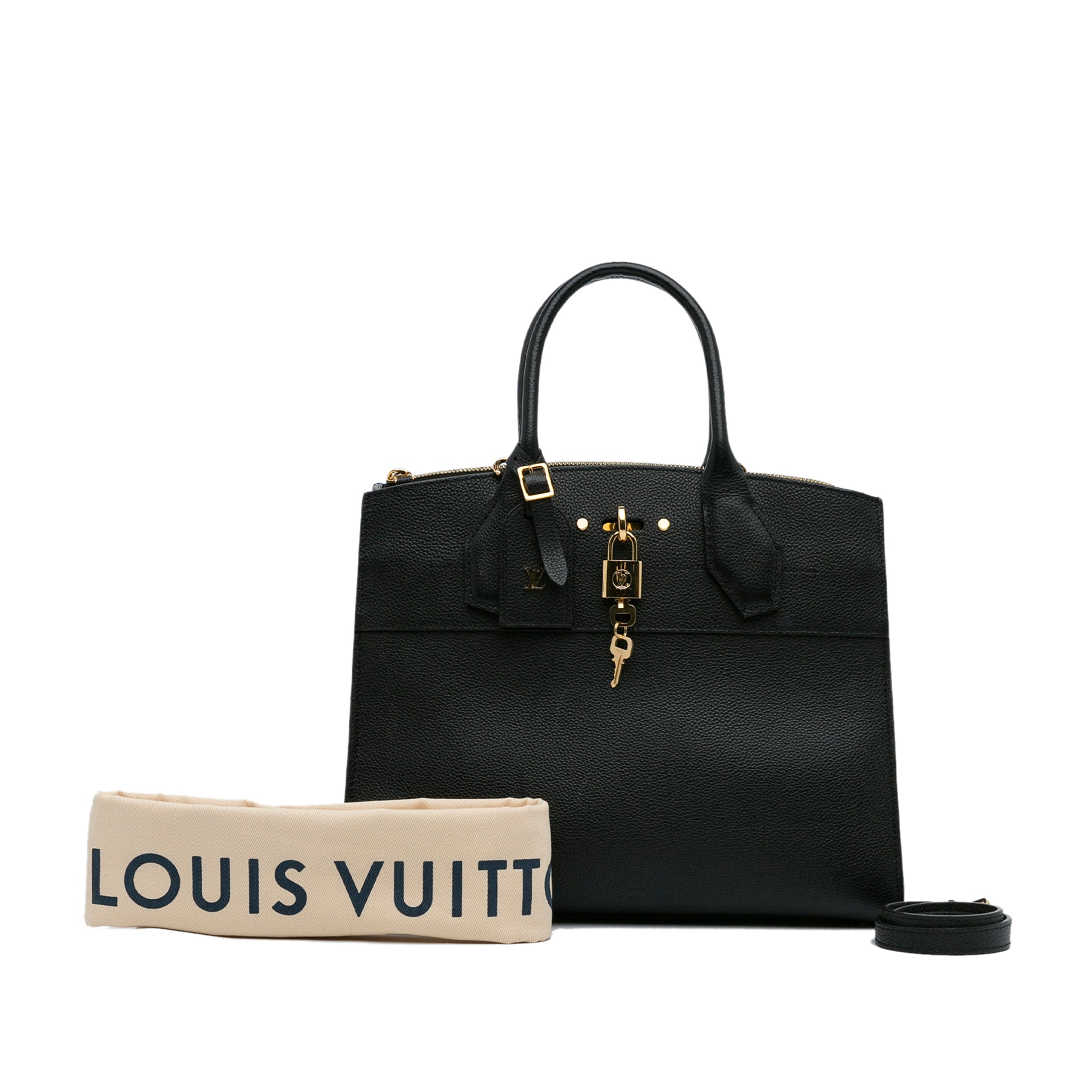 Louis Vuitton Blue Leather/Monogram Striped City Steamer PM Bag